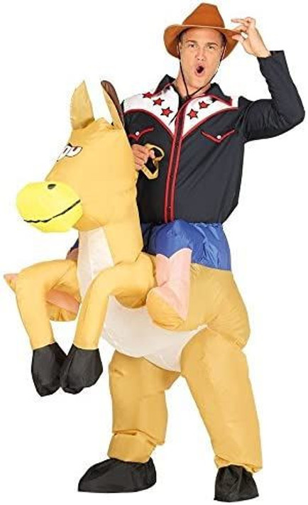 Mens Inflatable Ride On Horse Fancy Dress Costume - One Size