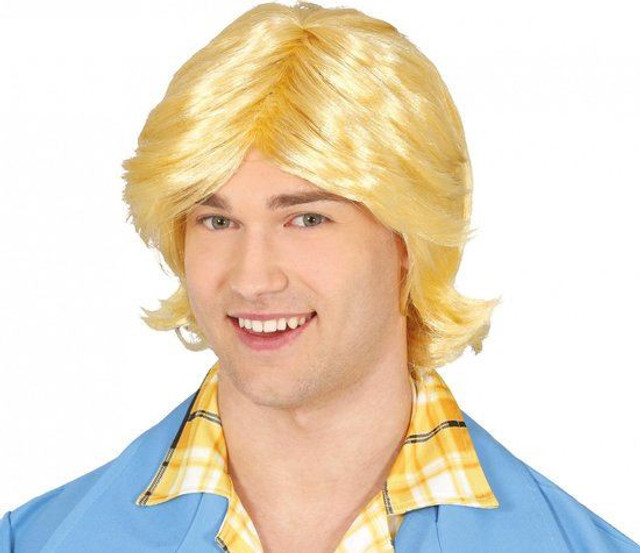 1970s Men Synthetic Blond Wig