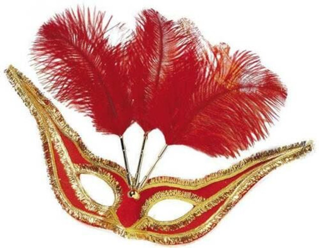 Women Sexy Red and Gold Venetian Mask