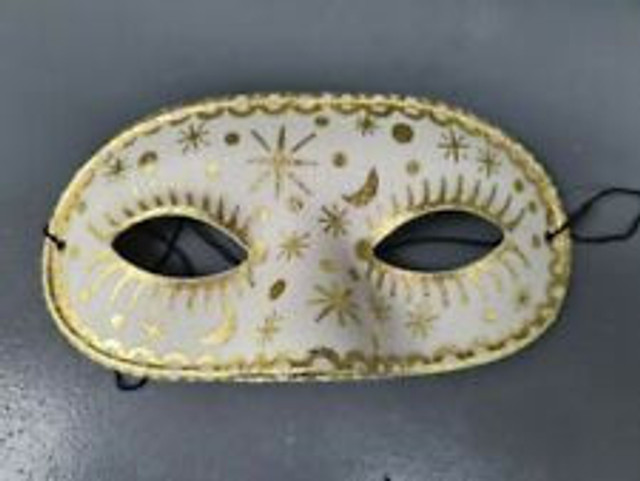 White and Gold Moon Star Eye Mask