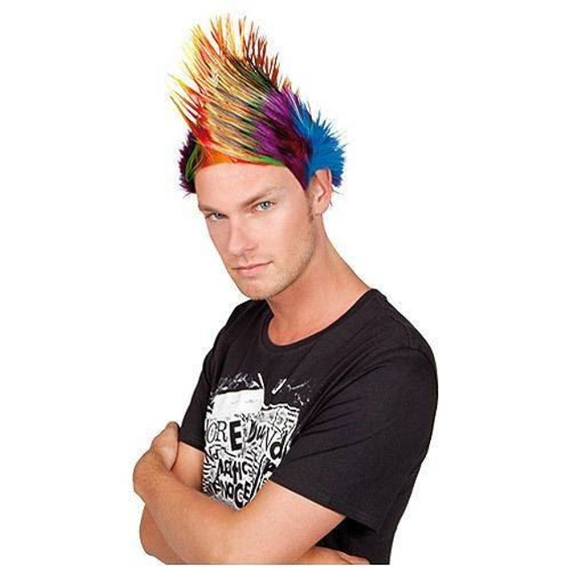 Rainbow Punk Mohawk Wig