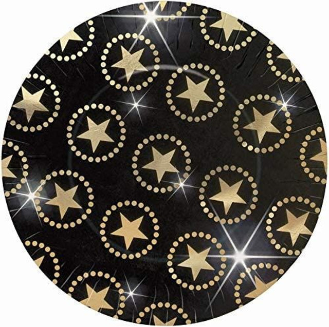 Hollywood Gold Stars 8 Metallic Plates 26.6cm