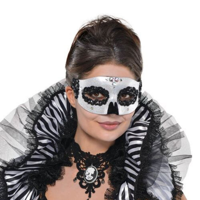 Day of the Dead Mask Halloween Ladies Skull Fancy Dress
