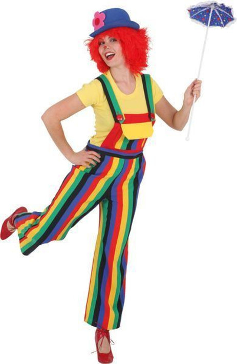Clown pants striped on suspenders front pocket