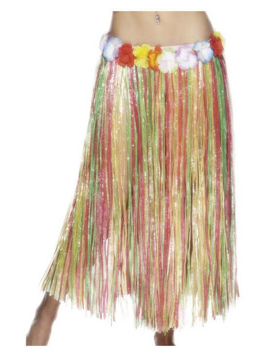 Hawaiian Hula Skirt, Multi-Coloured - Long