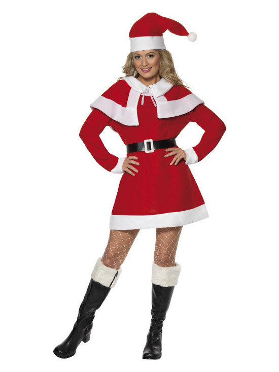 Miss Santa Fleece Costume, Red