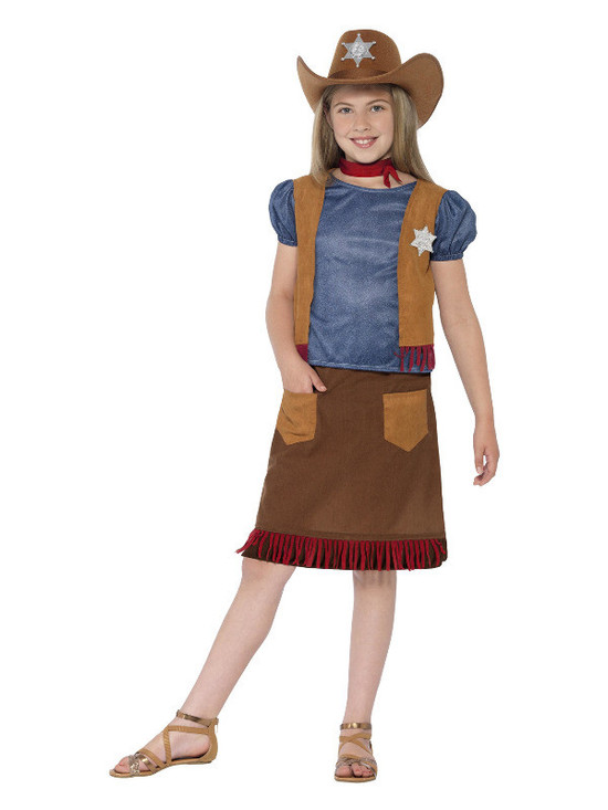 Western Belle Cowgirl Costume, Brown