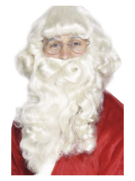 Santa Wig and Beard Set, White