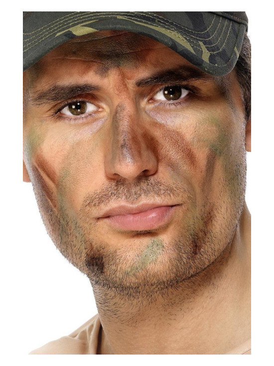 Smiffys Make-Up FX, Army Camouflage Kit, Grease, M