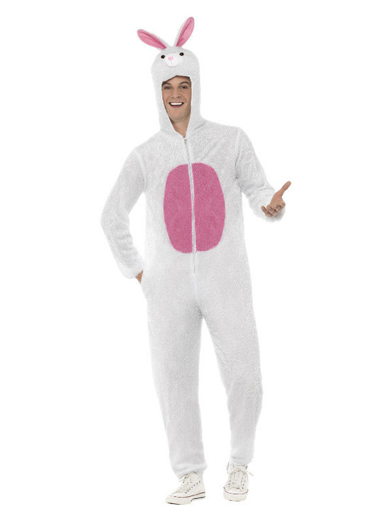 Bunny Costume, White, Adult