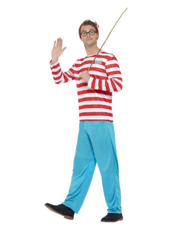 Where's Wally? Costume, Red & White, Adult