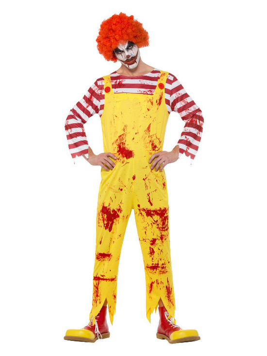 Kreepy Killer Clown Costume, Yellow & Red