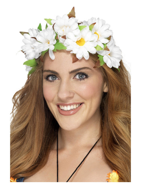 Daisy Floral Headband, White