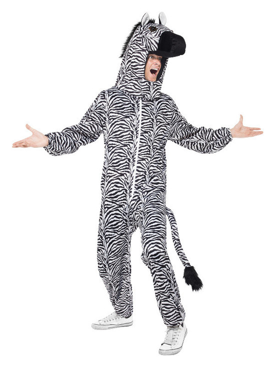 Zebra Costume, Black & White, All-in-one, Adult