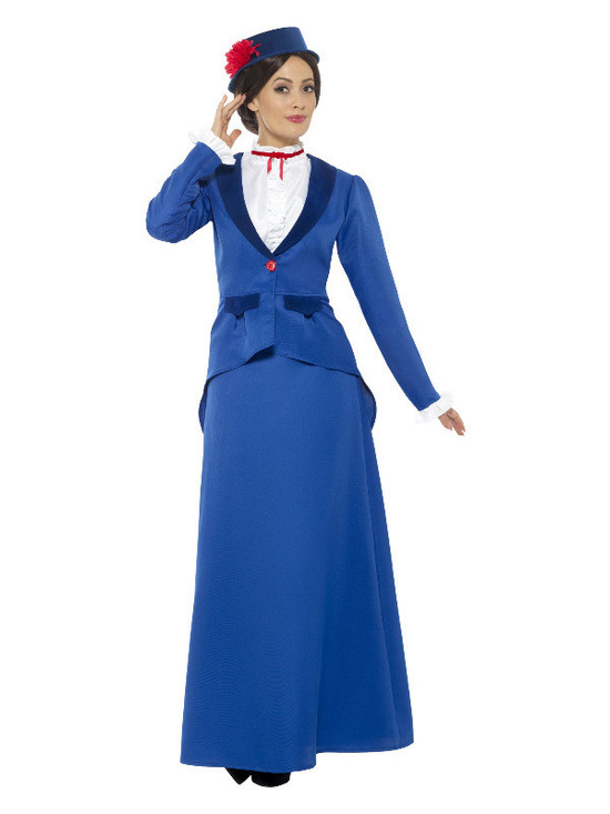 Victorian Nanny Costume, Blue, Adult
