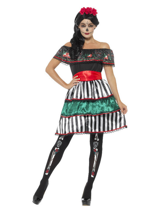 Day of the Dead Senorita Doll Costume, Multi-Colou