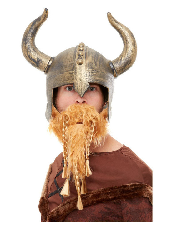Viking Helmet, Gold with Beard