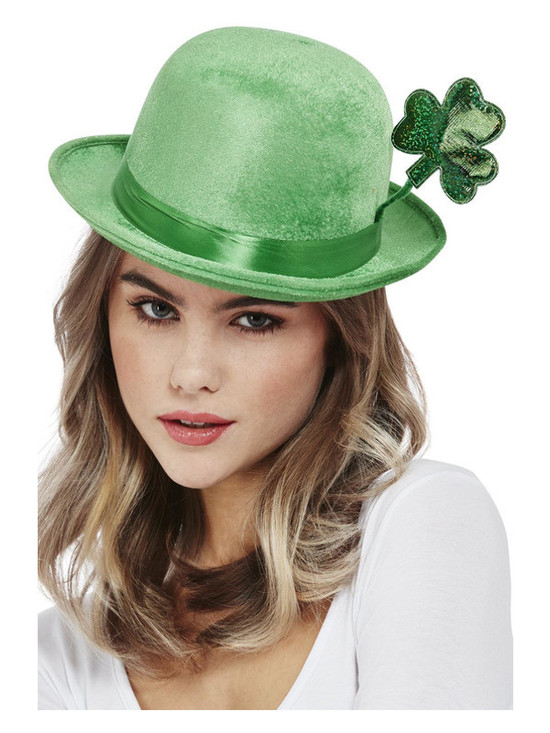 Deluxe Paddy's Day Bowler Hat, Velour