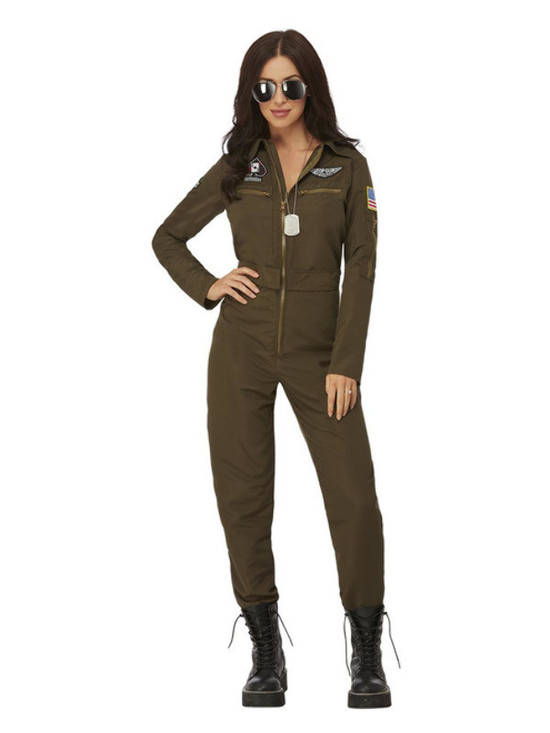 Top Gun Maverick Ladies Aviator Costume, Green