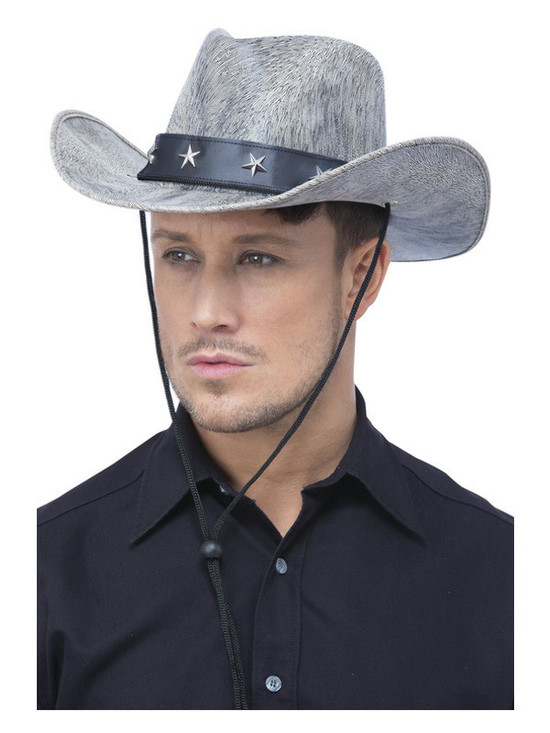 Grey Western Distressed Cowboy Hat