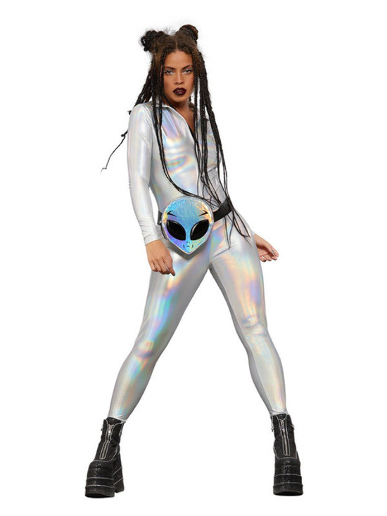 Fever Miss Whiplash Mirror Holographic Costume