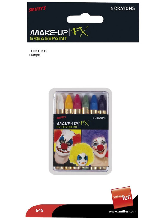 Smiffys Make-Up FX, Carnival Face/Body Crayons,