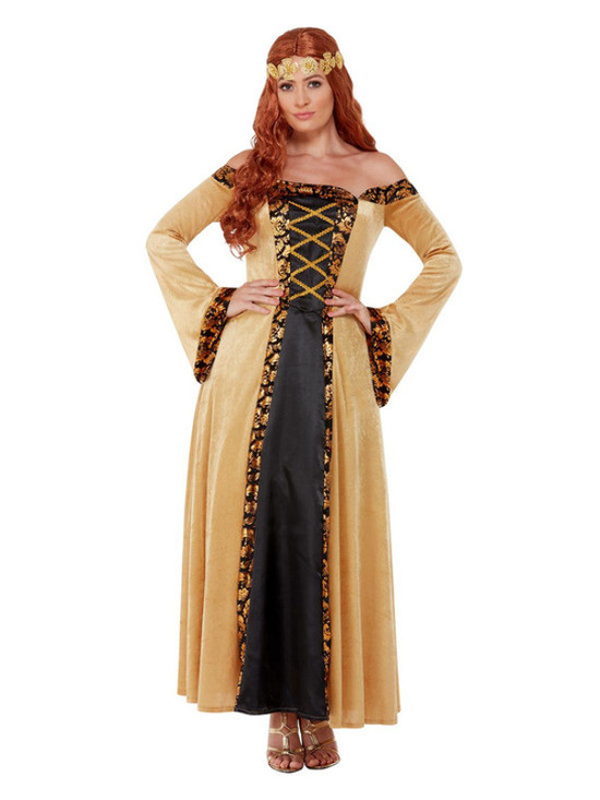 Deluxe Medieval Countess Costume, Gold, Adult