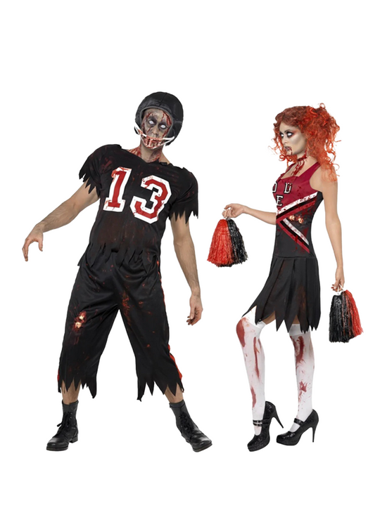 High School Horror Footballer and Cheerleader Couples Costume