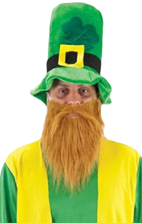 Mens Leprechaun Hat with Ginger Beard