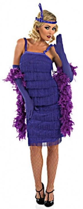 Ladies Purple Flapper Fancy Dress Costume