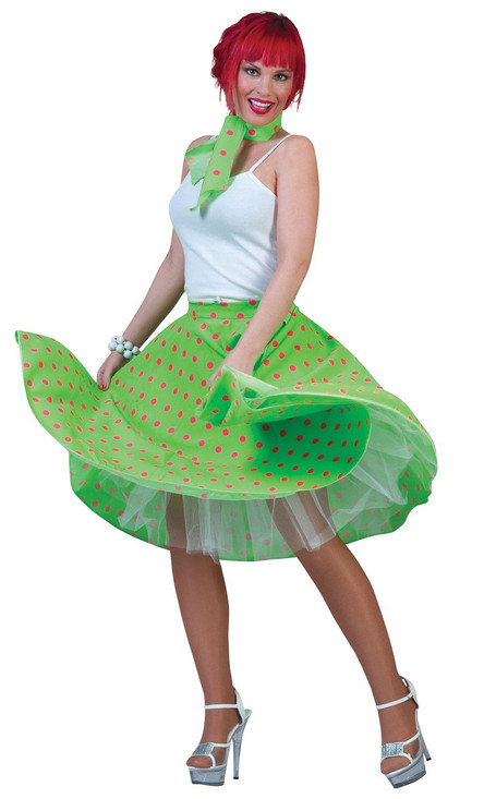 Ladies 1950s Green Skirt Fancy Dress Costume