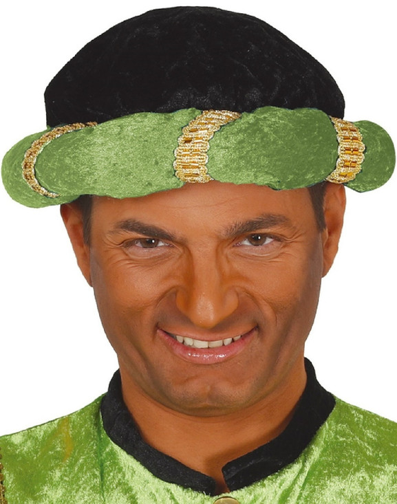 Mens Green Arabian Turban Fancy Dress Accessory