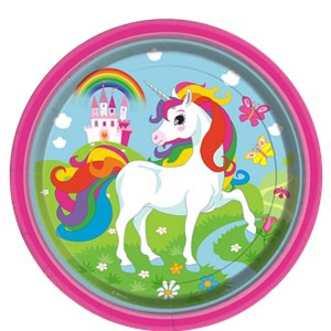 Rainbow Unicorn Party Plates