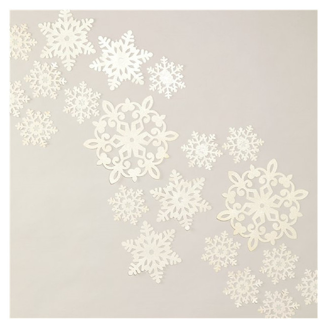 Winter Wonderland Glittery Snowflake Cut Outs