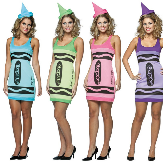 Ladies Crayola Crayon Fancy Dress Costume