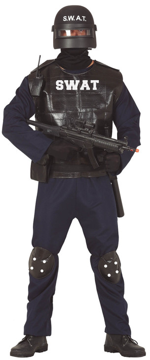 Mens American SWAT Fancy Dress Costume