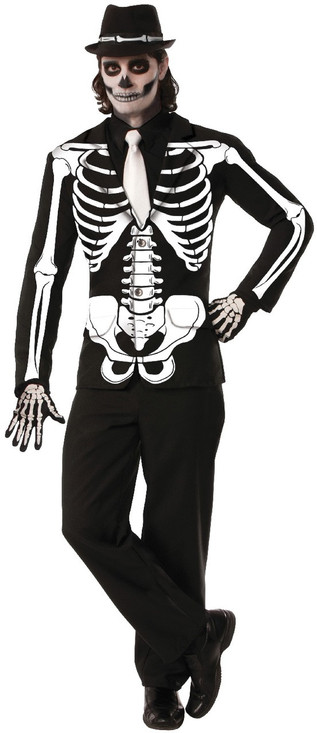 Mens Mr Skeleton Fancy Dress Costume