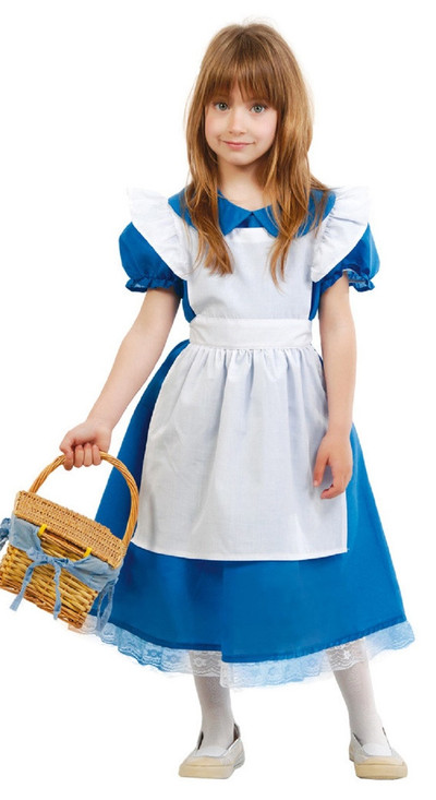 Girls Blue Goldilocks Fancy Dress Costume