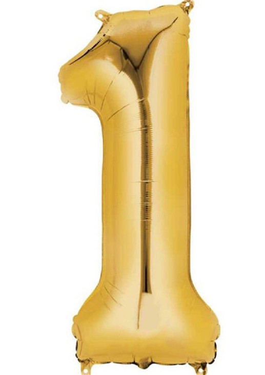Gold Number 1 Party Balloon