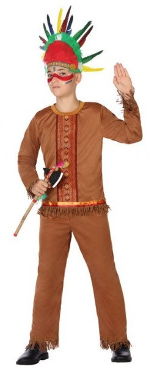 Boys Red Indian Fancy Dress Costume