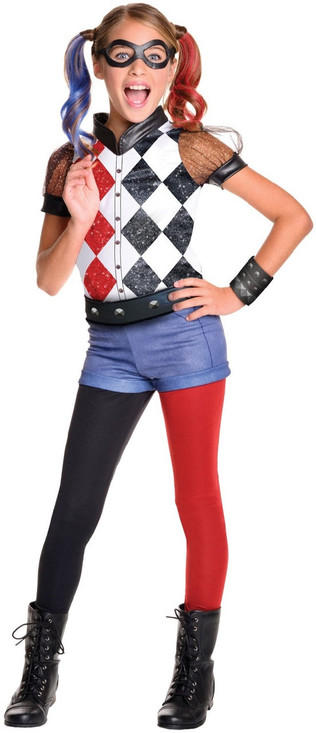 Girls Deluxe Harley Quinn Fancy Dress Costume