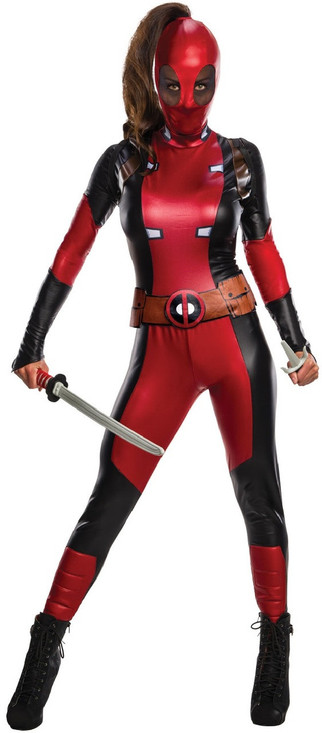 Ladies Deadpool Fancy Dress Costume