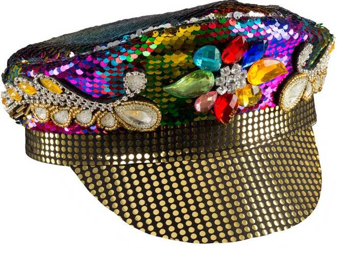 Sequined Rainbow Biker Hat