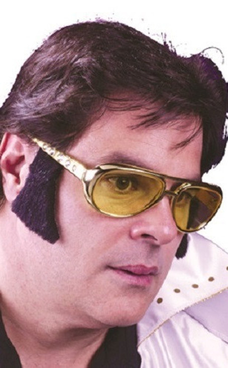 Mens 1950s Rock Star Glasses with Sideburns