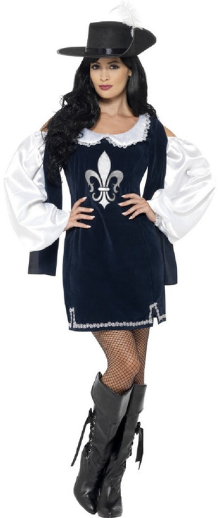 Ladies Musketeer Fancy Dress Costume