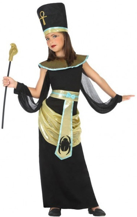 Girls Black Cleopatra Fancy Dress Costume