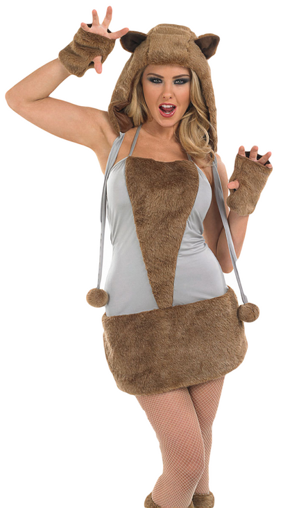 Ladies Fur Brown Bear Fancy Dress Costume