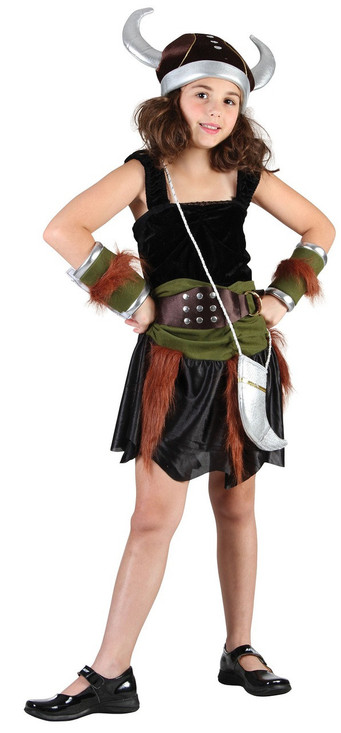 Girls Viking Fancy Dress Costume 2