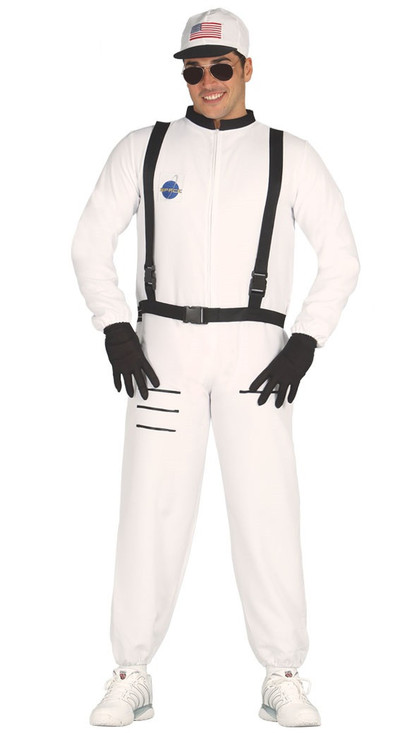 Mens White Astronaut Fancy Dress Costume