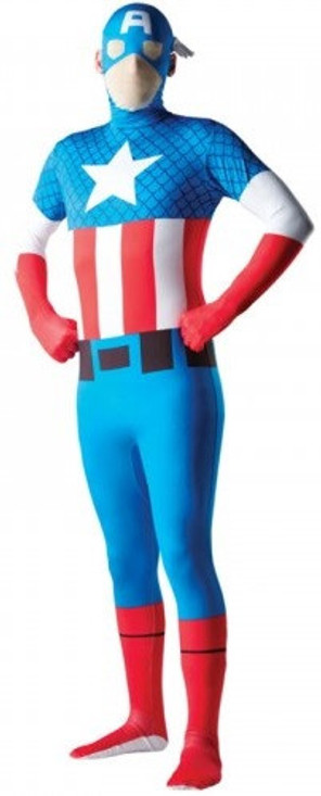 Mens Captain America 2nd Skin Fancy Dress Costume